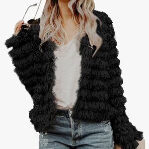 Inorin Womens Open Front Cardigan/ coat Faux Fur
